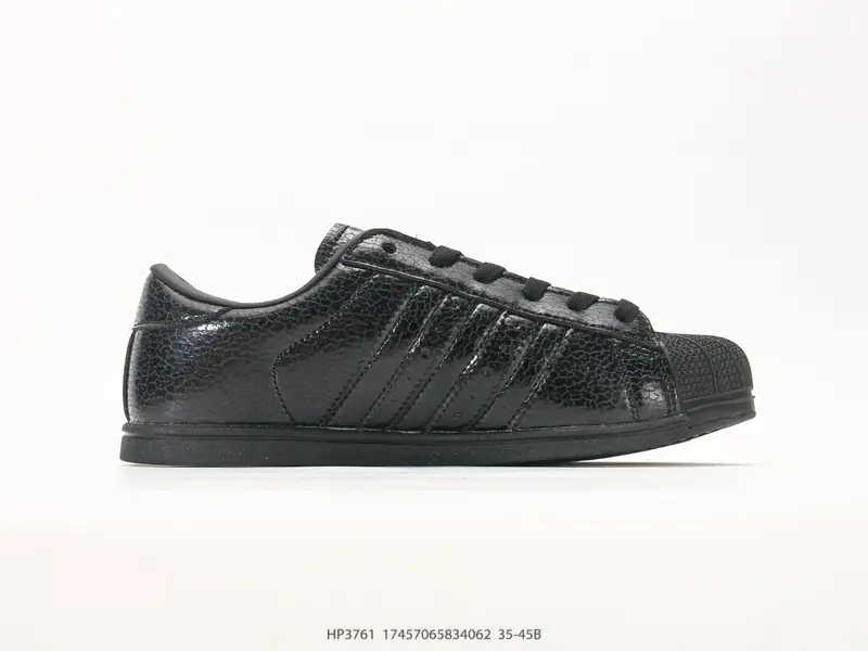 adidas originals SUPERSTAR Lo Pro 舒适贴合透气 板鞋 美式复古风的经典贝壳头板鞋，黑色皮革 HP3761 #17457065834062