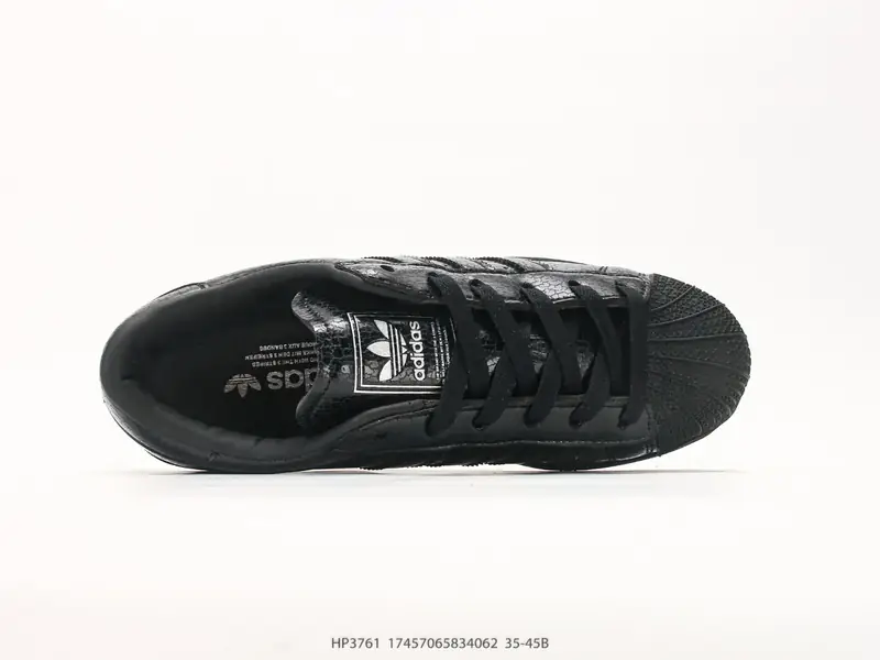 adidas originals SUPERSTAR Lo Pro 舒适贴合透气 板鞋 美式复古风的经典贝壳头板鞋，黑色皮革 HP3761 #17457065834062