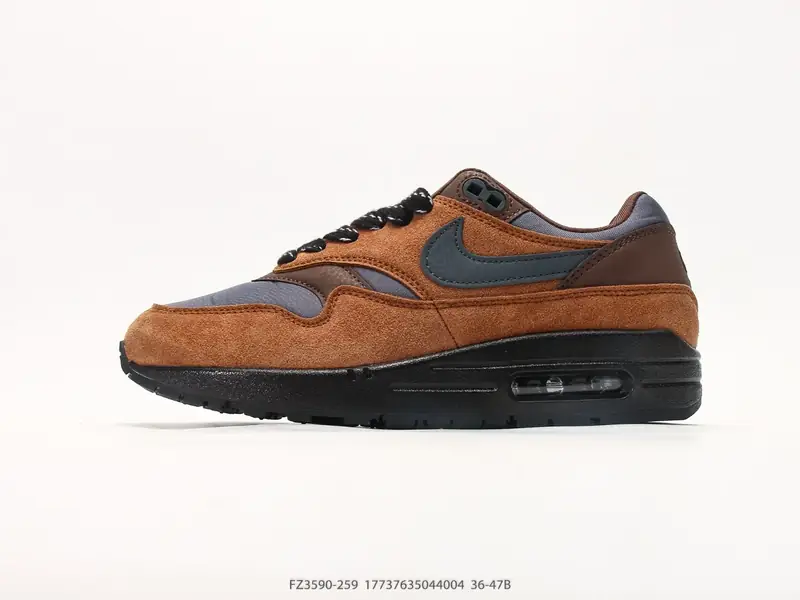 Nike Air Max 1 耐克气垫 缓震 耐磨运动鞋 鞋身材质均选择皮革 织物 麂皮多种材质覆盖 保证质感的前提下 层次感也相当不错带有开窗式 Air Max 气垫的 FZ3590-259 #17737635044004