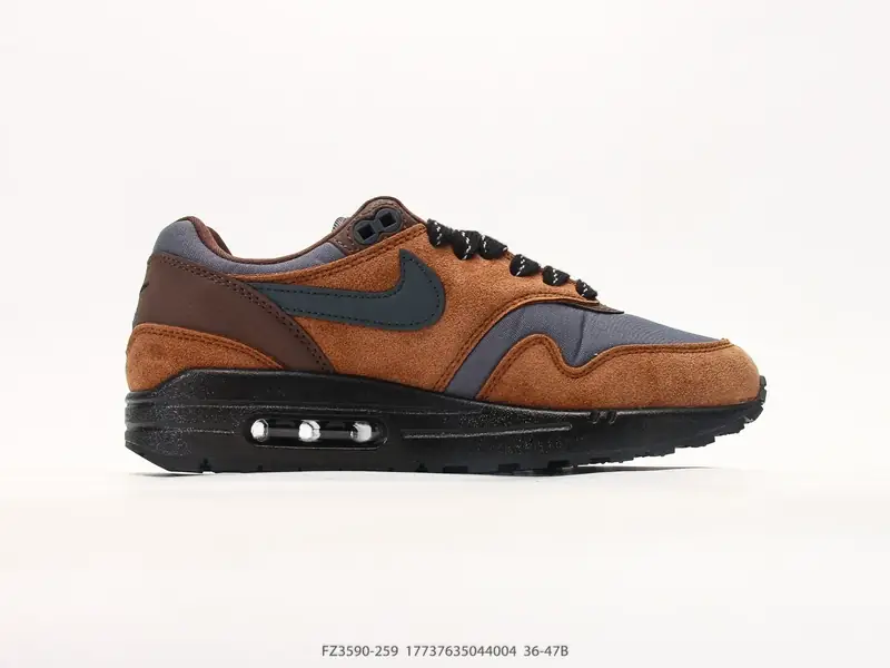 Nike Air Max 1 耐克气垫 缓震 耐磨运动鞋 鞋身材质均选择皮革 织物 麂皮多种材质覆盖 保证质感的前提下 层次感也相当不错带有开窗式 Air Max 气垫的 FZ3590-259 #17737635044004