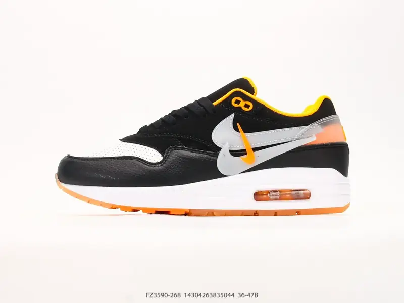 Nike Air Max 1 耐克气垫 缓震 耐磨运动鞋 鞋身材质均选择皮革 织物 麂皮多种材质覆盖 保证质感的前提下 层次感也相当不错带有开窗式 Air Max 气垫的 FZ3590-268 #14304263835044