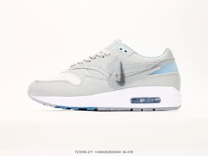 Nike Air Max 1 耐克气垫 缓震 耐磨运动鞋 鞋身材质均选择皮革 织物 麂皮多种材质覆盖 保证质感的前提下 层次感也相当不错带有开窗式 Air Max 气垫的 FZ3590-271 #14304263835044