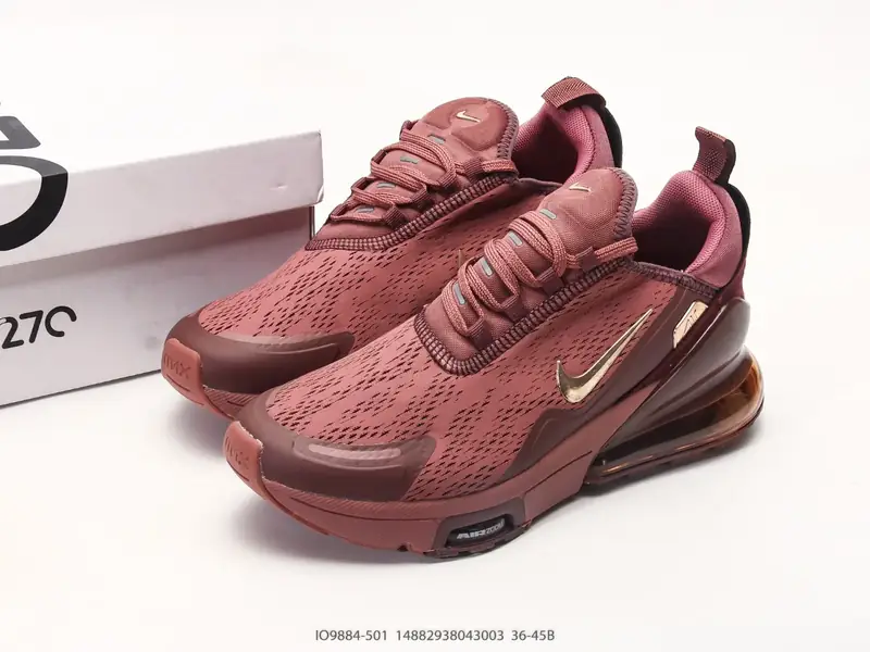 Nike Air Max 270 Flyknit 耐克 运动缓震 大气垫休闲跑步鞋 时尚舒适的穿着感受和出众格调 鞋款 IO9884-501 #14882938043003
