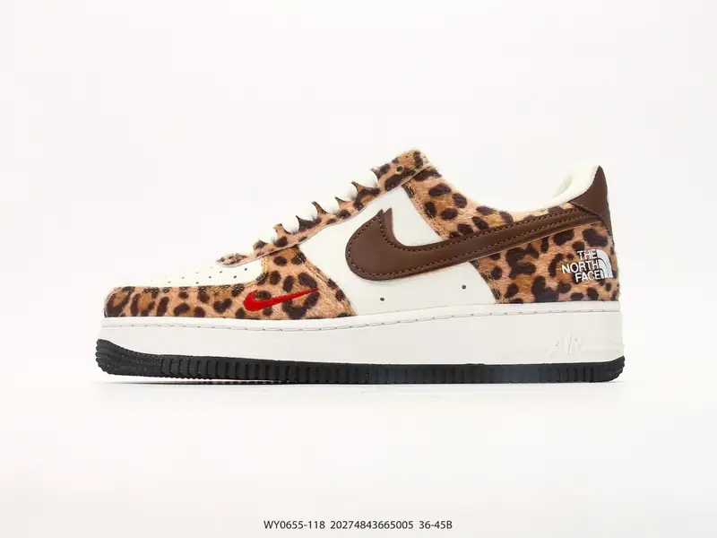 耐克 Nike Air Force 1 '07 "豹纹北面联名款" 空军一号含气垫 低帮百搭厚底增高休闲运动板鞋 WY0655-118 #20274843665005