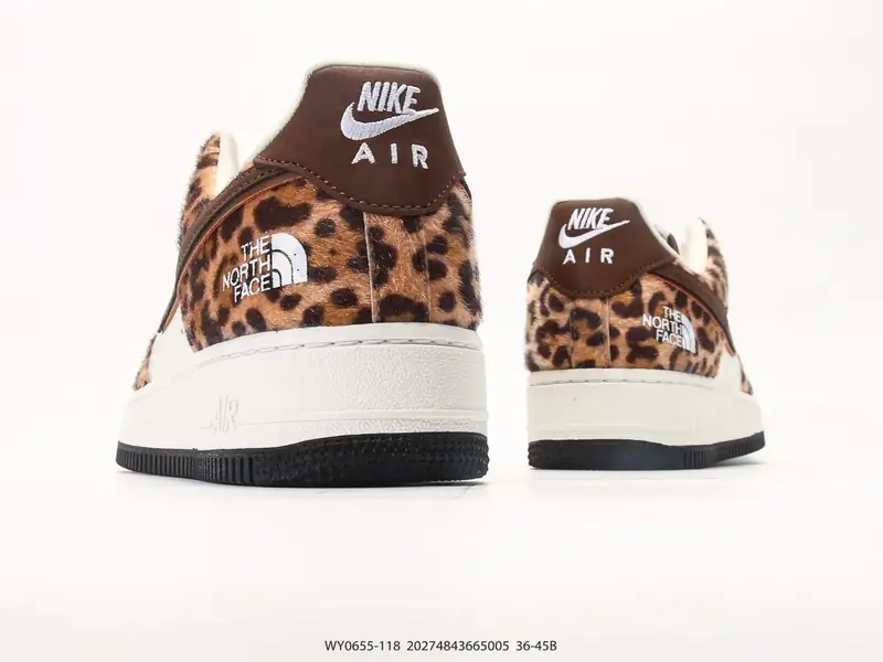 耐克 Nike Air Force 1 '07 "豹纹北面联名款" 空军一号含气垫 低帮百搭厚底增高休闲运动板鞋 WY0655-118 #20274843665005