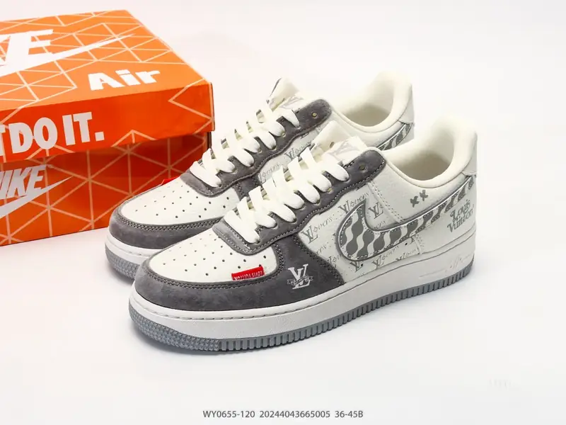 耐克 Nike Air Force 1 '07 LOW "路易威登联名款" 空军一号含气垫 低帮百搭厚底增高休闲运动板鞋 WY0655-120 #20244043665005