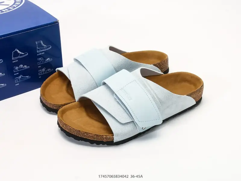 勃肯Birkenstock Kyoto 牛皮绒面革单扣 EVA 防臭一字拖鞋 1031644 #17457065834042