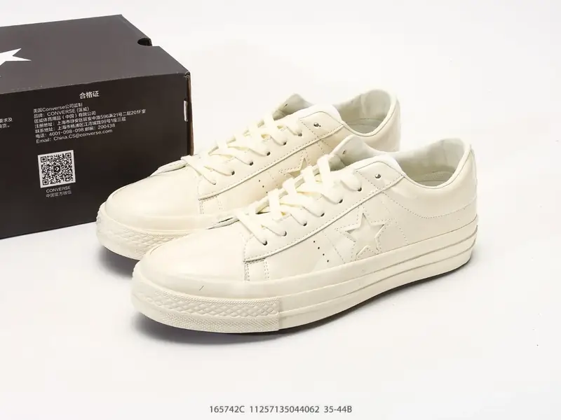 Converse All Star 低帮男女士运动鞋 一星⭐匡威全明星复古 休闲百搭板鞋 户外经典透气帆布慢跑鞋 165742C #11257135044062