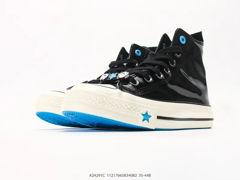 Converse All Star 高帮男女士运动鞋 一星⭐匡威全明星复古 休闲百搭板鞋 户外经典透气皮革拼接帆布面慢跑鞋 A24291C #11217665834082
