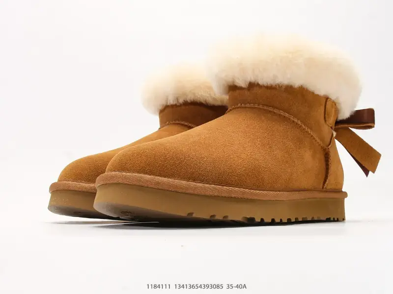 UGG WOMEN'S 高筒单丝带蝴蝶结 秋冬羊皮毛一体雪地靴 1184111 #13413654393085